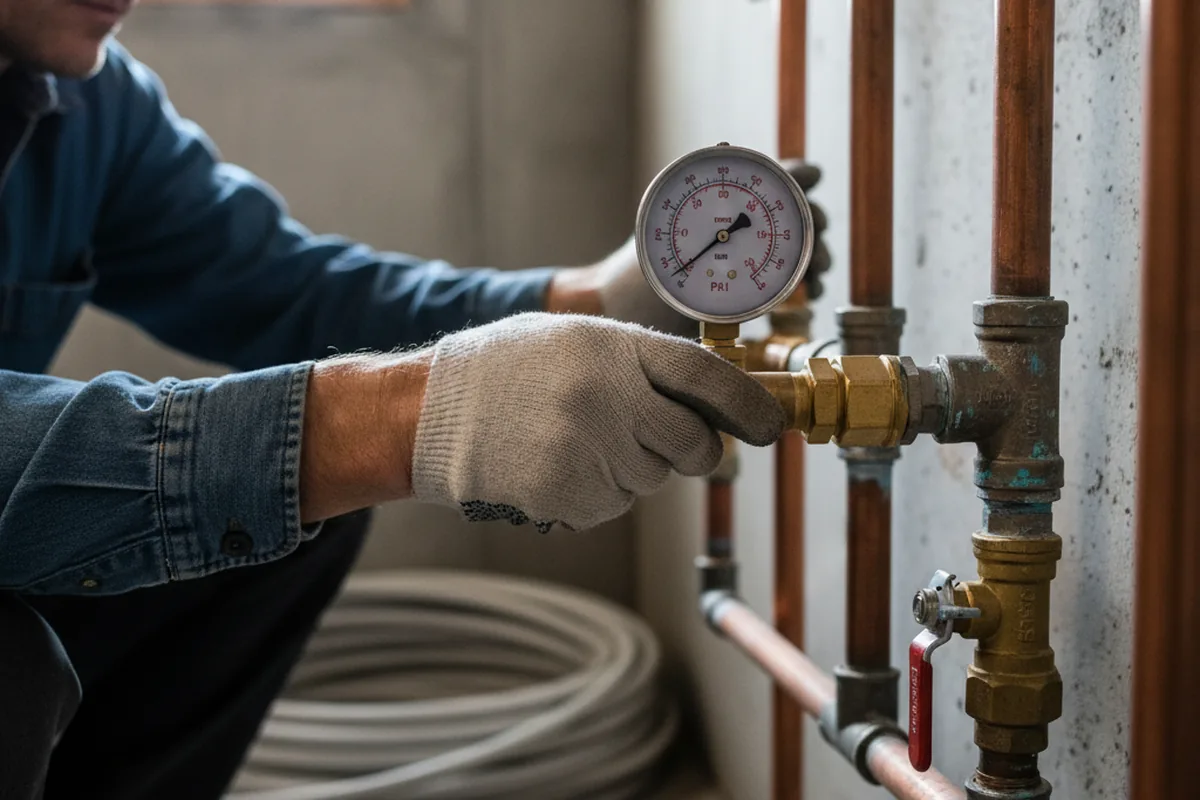 Pressure testing a repaired line during Water Line Repair in La Vista